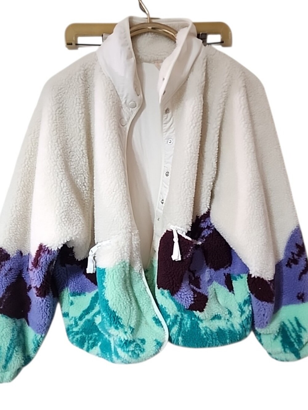 Free People Movement Printed Fleece Jacket. Oversized Large - Picture 4 of 10